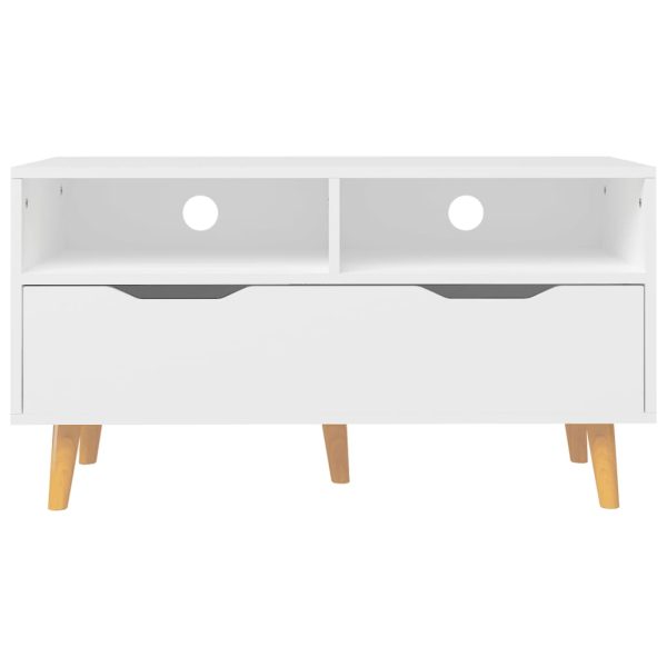 Móvel de TV 90x40x48,5 cm contraplacado branco - Image 5
