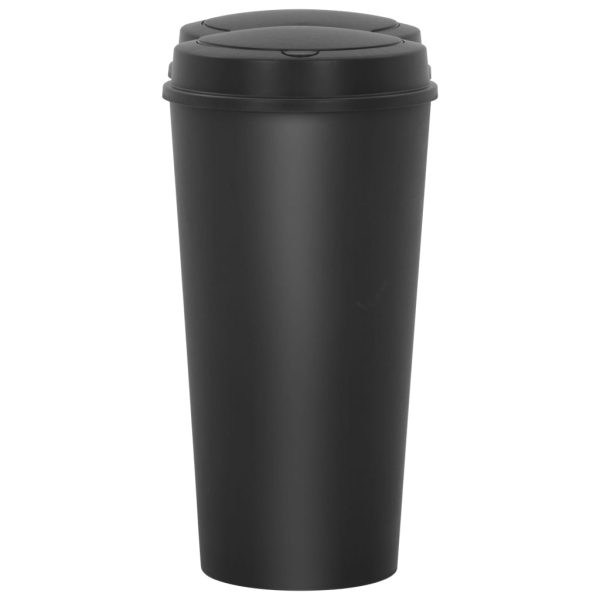 Caixote de lixo duplo 50 L preto - Image 4