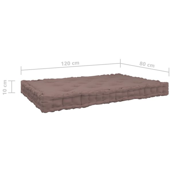 Almofadões p/ sofá de paletes 6pcs algodão cinzento-acastanhado - Image 8