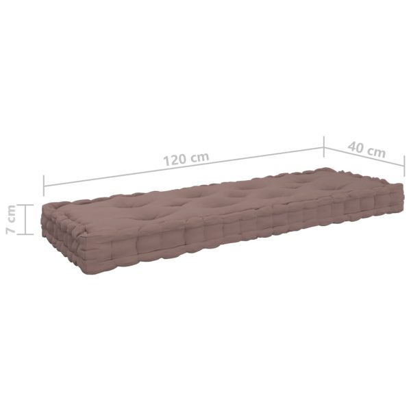Almofadões p/ sofá de paletes 6pcs algodão cinzento-acastanhado - Image 9