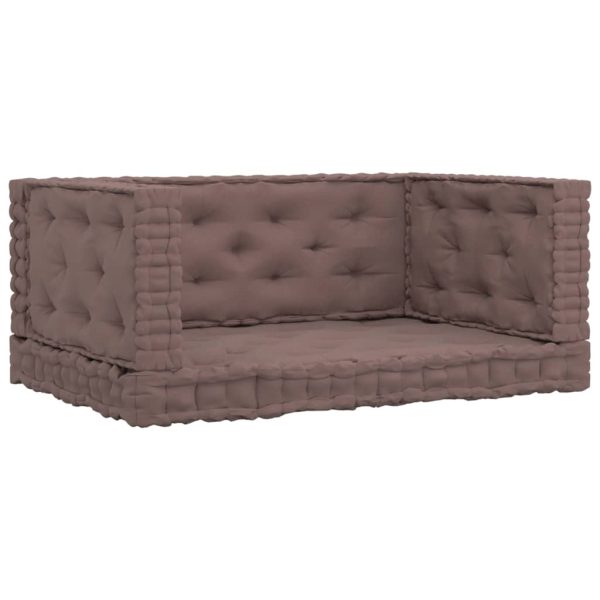 Almofadões p/ sofá de paletes 4pcs algodão cinzento-acastanhado