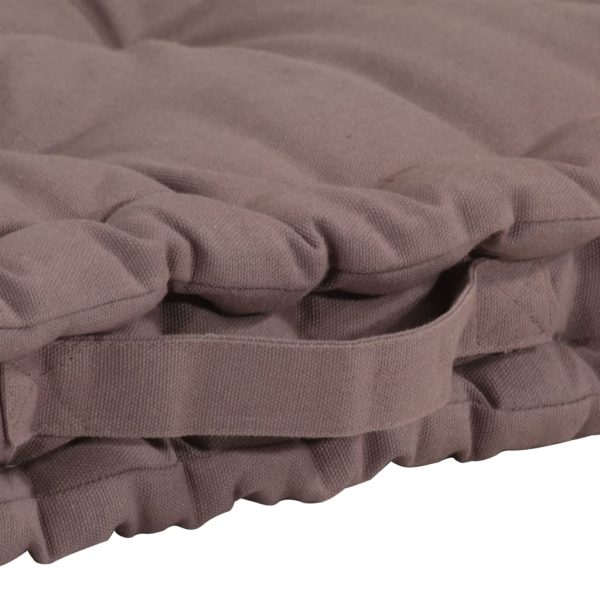 Almofadões p/ sofá de paletes 4pcs algodão cinzento-acastanhado - Image 6