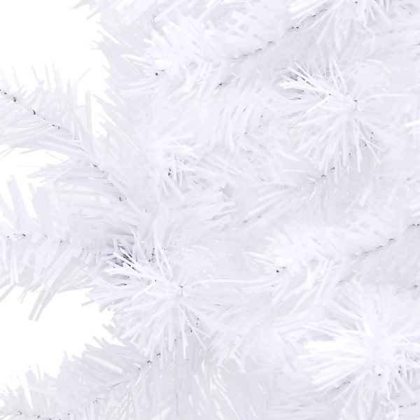 Árvore de Natal artificial de canto 210 cm PVC branco - Image 5