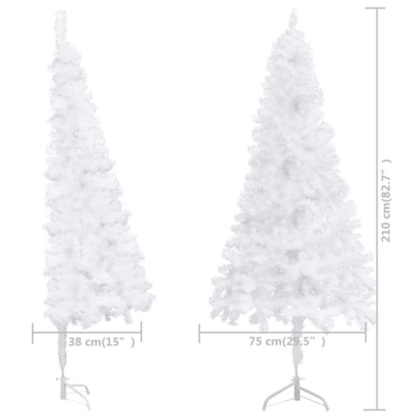 Árvore de Natal artificial de canto 210 cm PVC branco - Image 9