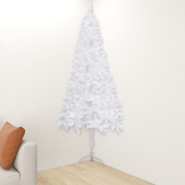 Árvore de Natal artificial de canto 210 cm PVC branco