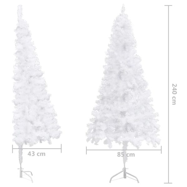 Árvore de Natal artificial de canto 240 cm PVC branco - Image 9