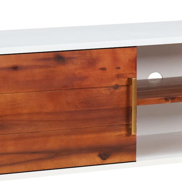 Móvel de TV 110x35x50 cm madeira de acácia maciça e MDF - Image 6