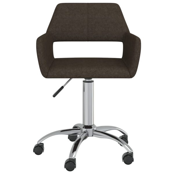 Cadeiras de jantar giratórias 2 pcs tecido castanho-escuro - Image 3