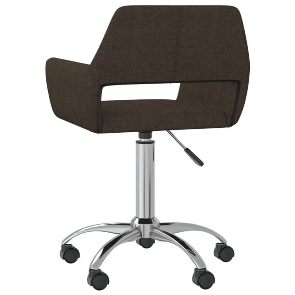 Cadeiras de jantar giratórias 2 pcs tecido castanho-escuro - Image 5