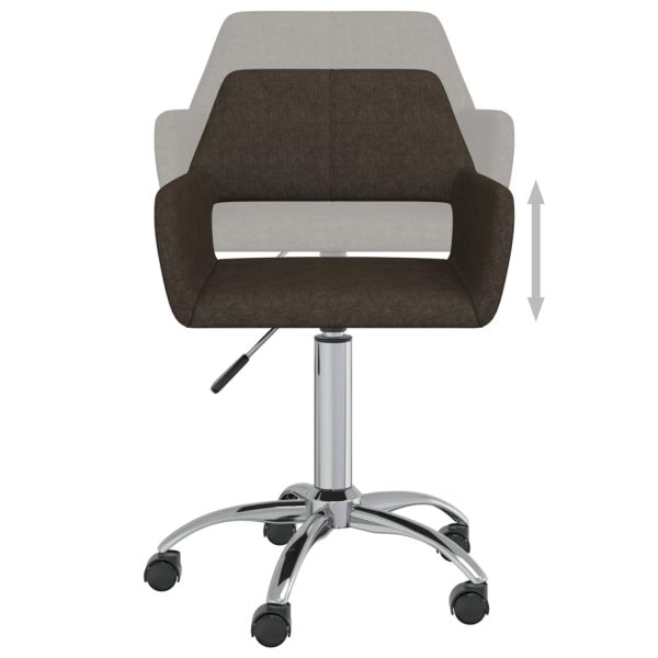 Cadeiras de jantar giratórias 2 pcs tecido castanho-escuro - Image 6