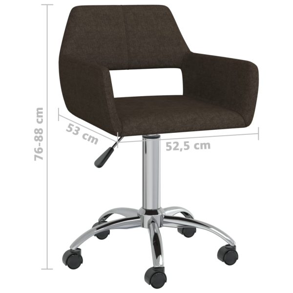 Cadeiras de jantar giratórias 2 pcs tecido castanho-escuro - Image 9