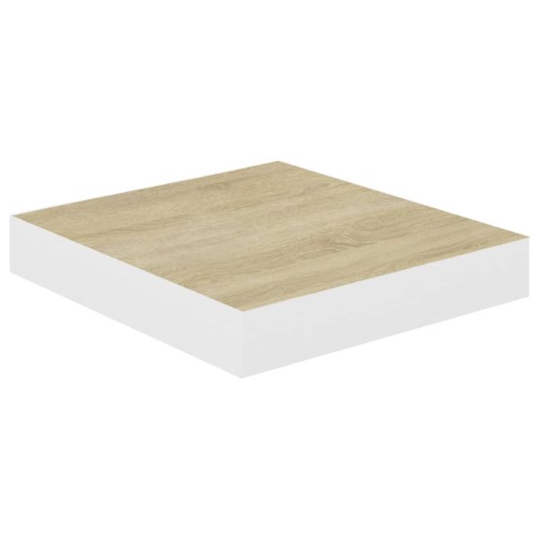 Prateleira parede suspensa 23x23,5x3,8 cm MDF carvalho e branco - Image 2