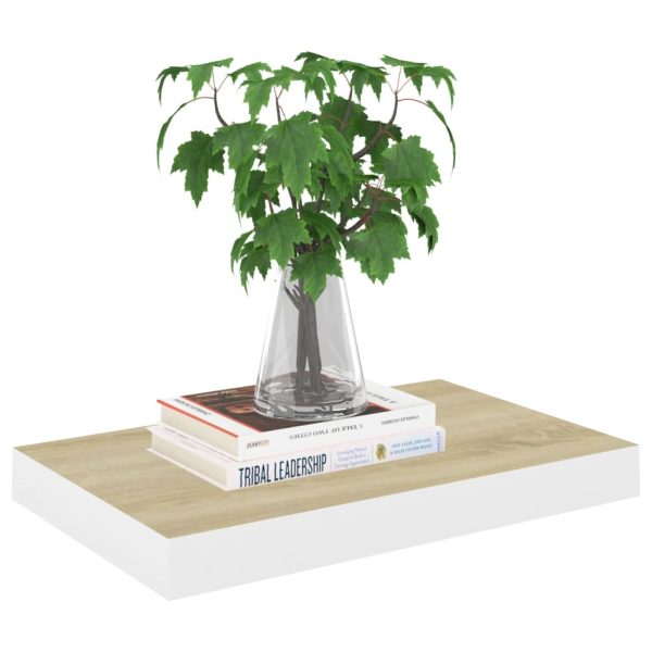 Prateleiras de parede 2 pcs 50x23x3,8 cm MDF carvalho e branco - Image 3