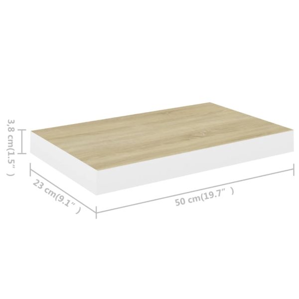 Prateleiras de parede 2 pcs 50x23x3,8 cm MDF carvalho e branco - Image 8