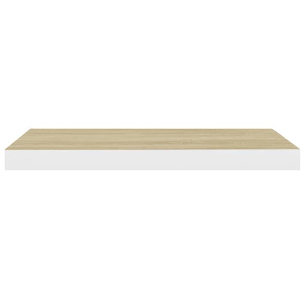 Prateleiras parede 2 pcs 60x23,5x3,8 cm MDF carvalho e branco - Image 5