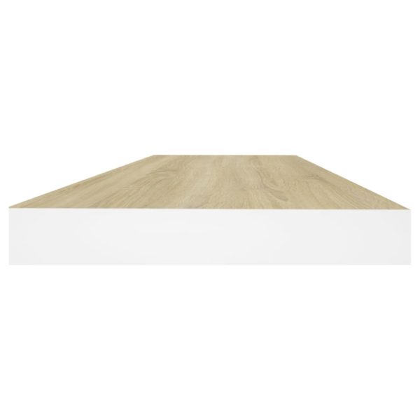 Prateleiras parede 2 pcs 60x23,5x3,8 cm MDF carvalho e branco - Image 6