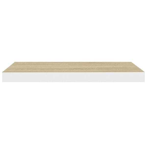 Prateleiras parede 4 pcs 60x23,5x3,8 cm MDF carvalho e branco - Image 5