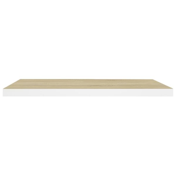 Prateleira parede suspensa 80x23,5x3,8 cm MDF carvalho e branco - Image 4