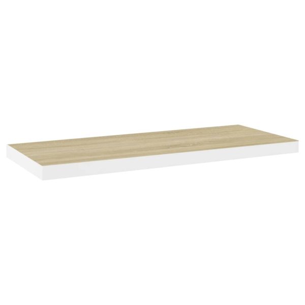 Prateleiras de parede 2 pcs 80x23,5x3,8cm MDF carvalho e branco - Image 4
