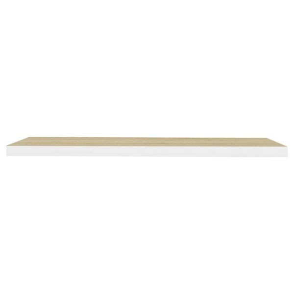 Prateleiras parede 2 pcs 120x23,5x3,8 cm MDF carvalho e branco - Image 6