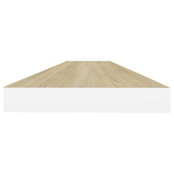 Prateleiras parede 4 pcs 120x23,5x3,8 cm MDF carvalho e branco - Image 5
