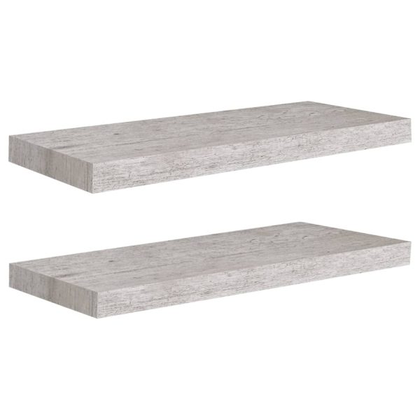 Prateleiras de parede 2 pcs 60x23,5x3,8cm MDF cinzento-cimento - Image 2