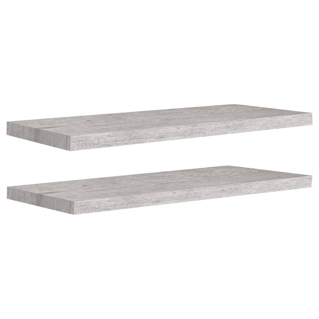 Prateleiras de parede 2 pcs 80x23,5x3,8cm MDF cinzento-cimento - Image 2