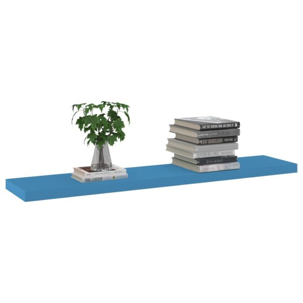 Prateleira de parede suspensa 120x23,5x3,8 cm MDF azul - Image 3