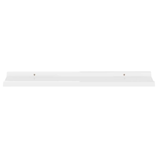 Prateleiras de parede 2 pcs 80x9x3 cm branco brilhante - Image 4