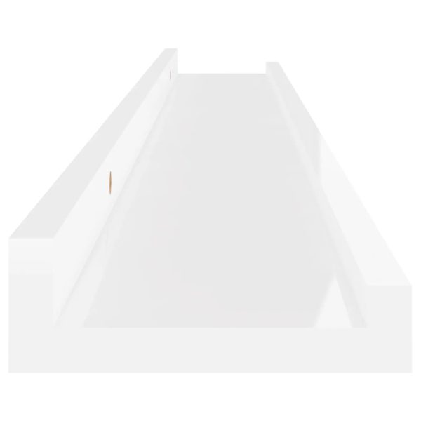Prateleiras de parede 2 pcs 80x9x3 cm branco brilhante - Image 8