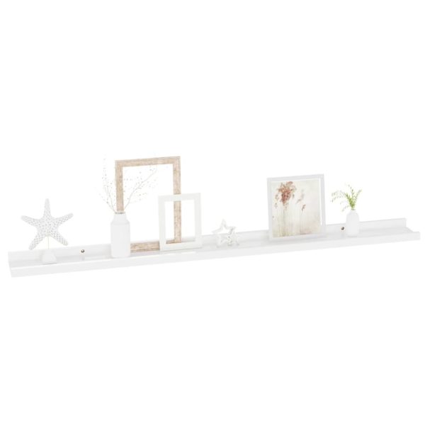 Prateleiras de parede 2 pcs 100x9x3 cm branco brilhante - Image 3