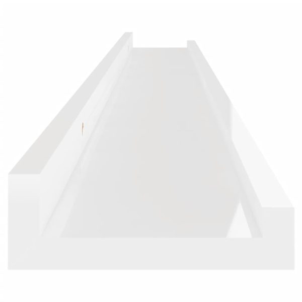 Prateleiras de parede 2 pcs 100x9x3 cm branco brilhante - Image 7