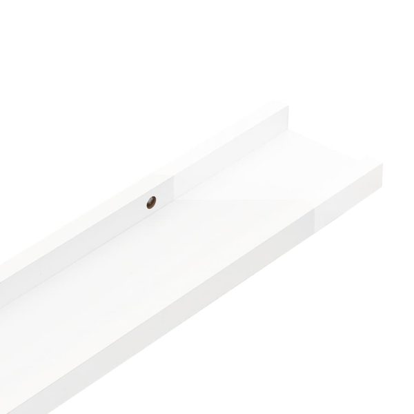 Prateleiras de parede 2 pcs 100x9x3 cm branco brilhante - Image 8