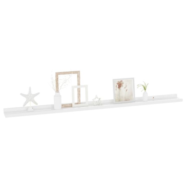 Prateleiras de parede 2 pcs 115x9x3 cm branco brilhante - Image 3