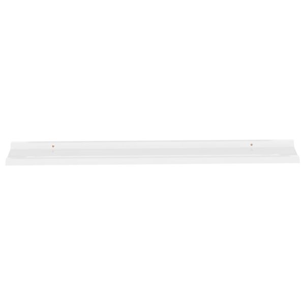 Prateleiras de parede 2 pcs 115x9x3 cm branco brilhante - Image 4