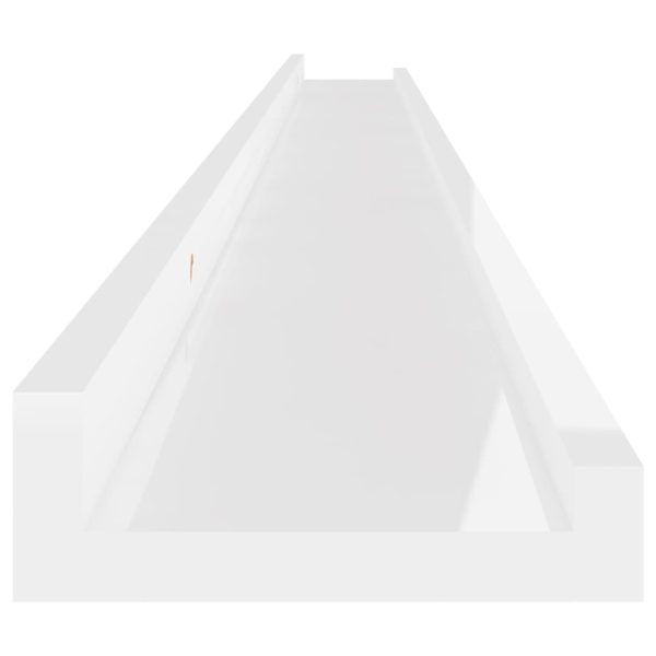 Prateleiras de parede 2 pcs 115x9x3 cm branco brilhante - Image 8