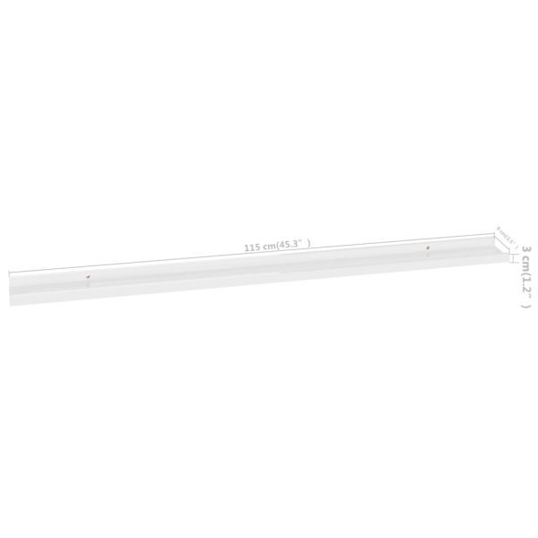 Prateleiras de parede 2 pcs 115x9x3 cm branco brilhante - Image 9