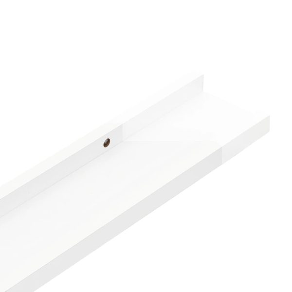 Prateleiras de parede 4 pcs 60x9x3 cm branco brilhante - Image 7