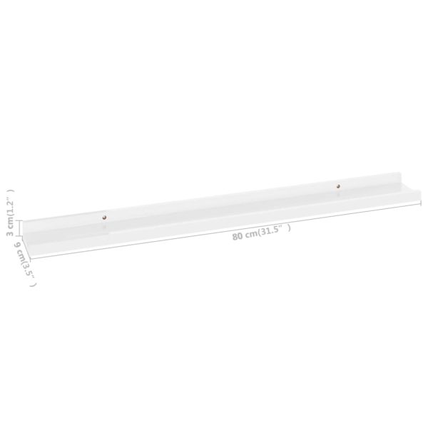 Prateleiras de parede 4 pcs 80x9x3 cm branco brilhante - Image 9