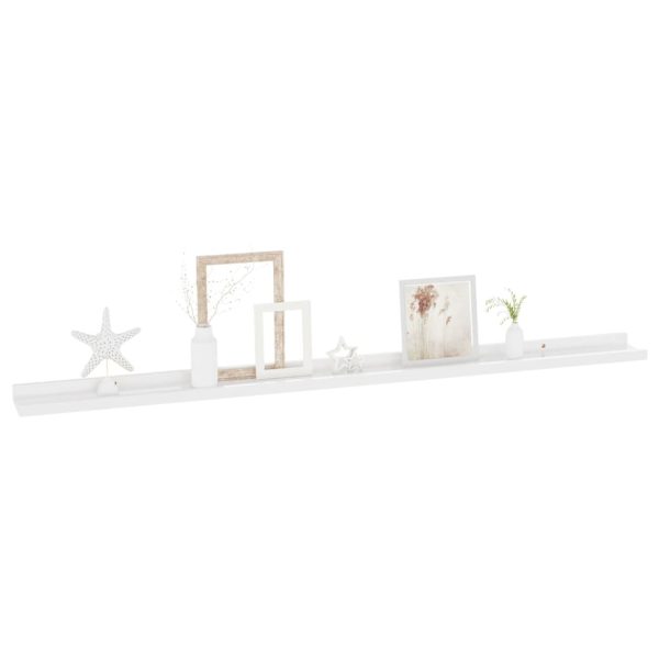 Prateleiras de parede 4 pcs 115x9x3 cm branco brilhante - Image 3