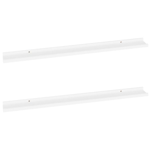 Prateleiras de parede 2 pcs 100x9x3 cm branco - Image 2