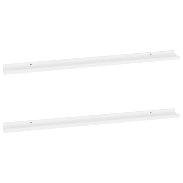 Prateleiras de parede 2 pcs 115x9x3 cm branco - Image 2