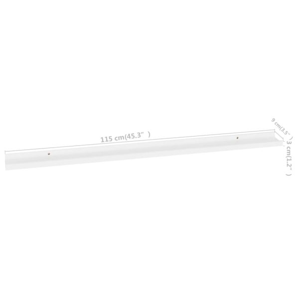 Prateleiras de parede 2 pcs 115x9x3 cm branco - Image 9