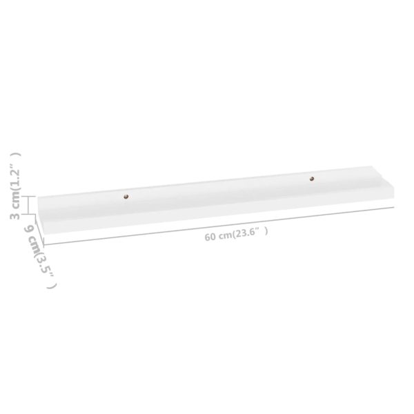 Prateleiras de parede 4 pcs 60x9x3 cm branco - Image 9