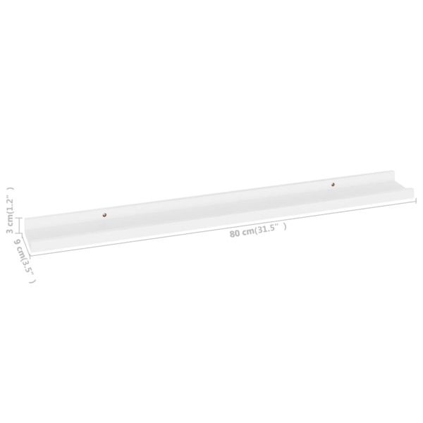 Prateleiras de parede 4 pcs 80x9x3 cm branco - Image 9