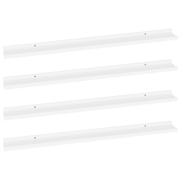 Prateleiras de parede 4 pcs 100x9x3 cm branco - Image 2