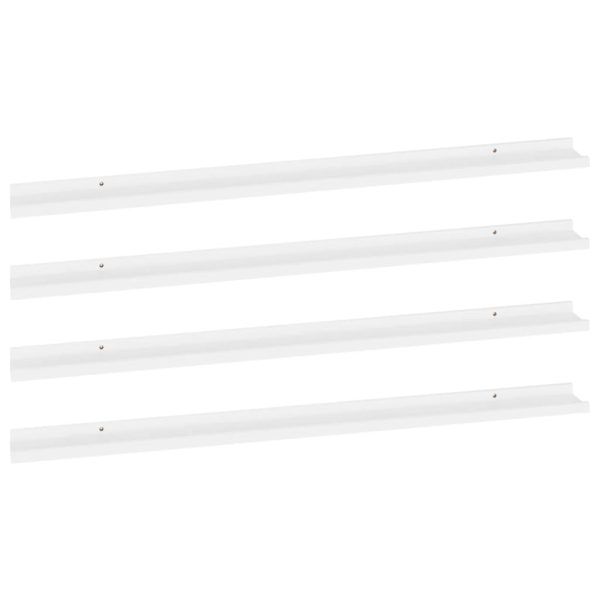 Prateleiras de parede 4 pcs 115x9x3 cm branco - Image 2