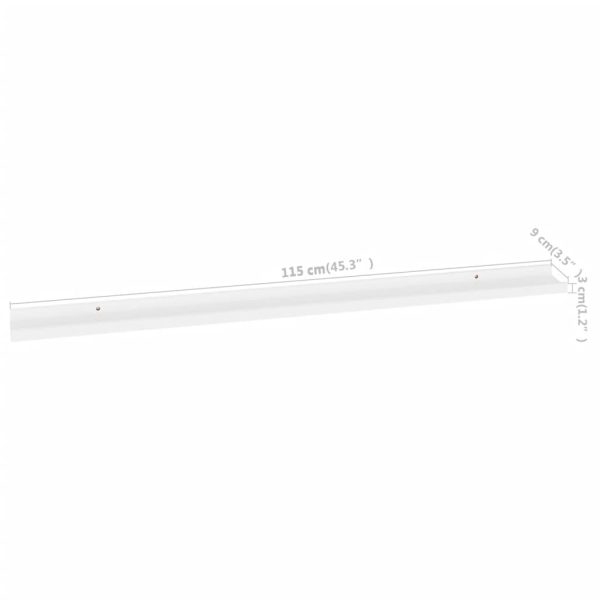 Prateleiras de parede 4 pcs 115x9x3 cm branco - Image 9