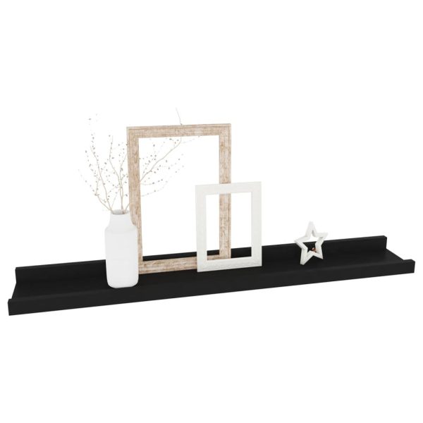 Prateleiras de parede 4 pcs 60x9x3 cm preto - Image 3