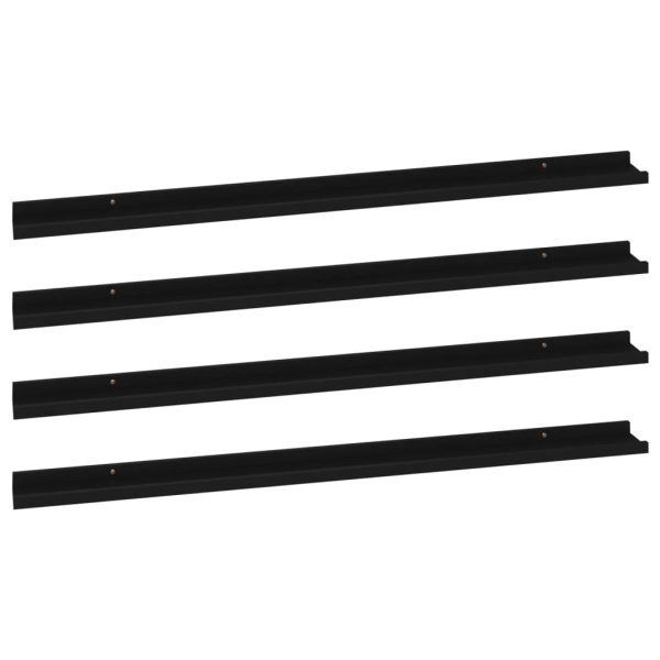 Prateleiras de parede 4 pcs 115x9x3 cm preto - Image 2